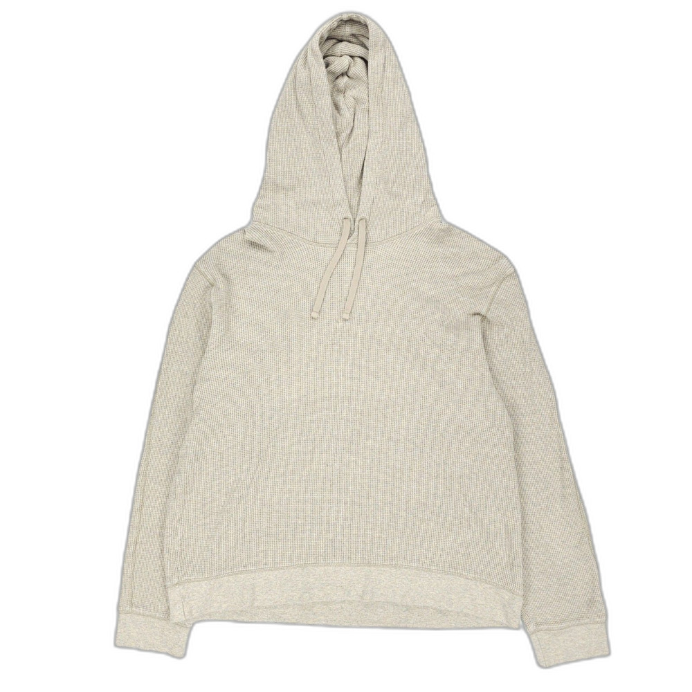 EVERLANE Organic Cotton Waffle Knit Hoodie Heathered Oatmeal Minimal Athleisure